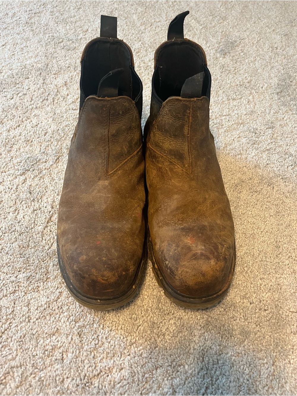 Wolverine Brown Leather Slip-On Work Boots - Men's